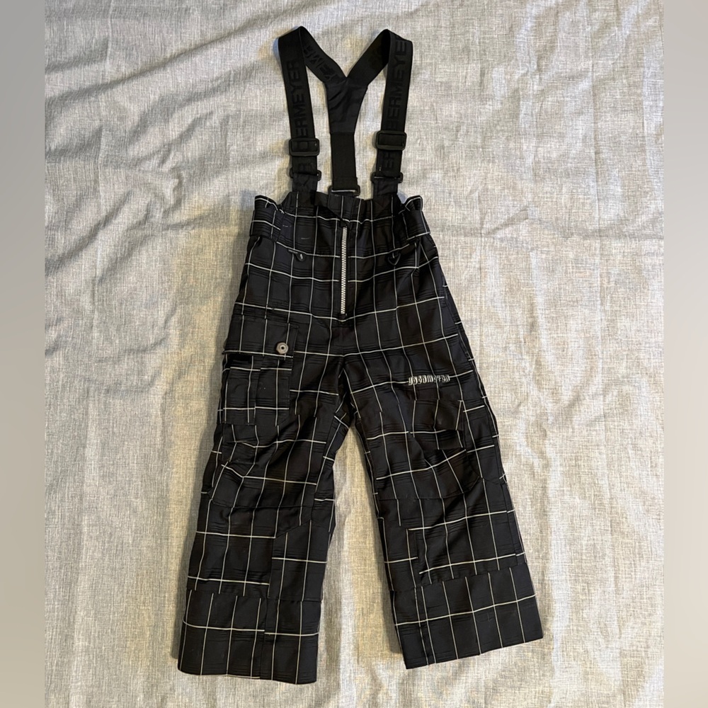 Obermeyer Kids Snow Bib Pants Black Plaid 3T